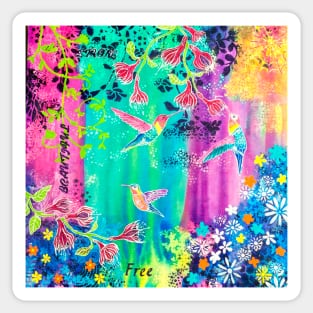 Hummingbird Magical Forest Sticker